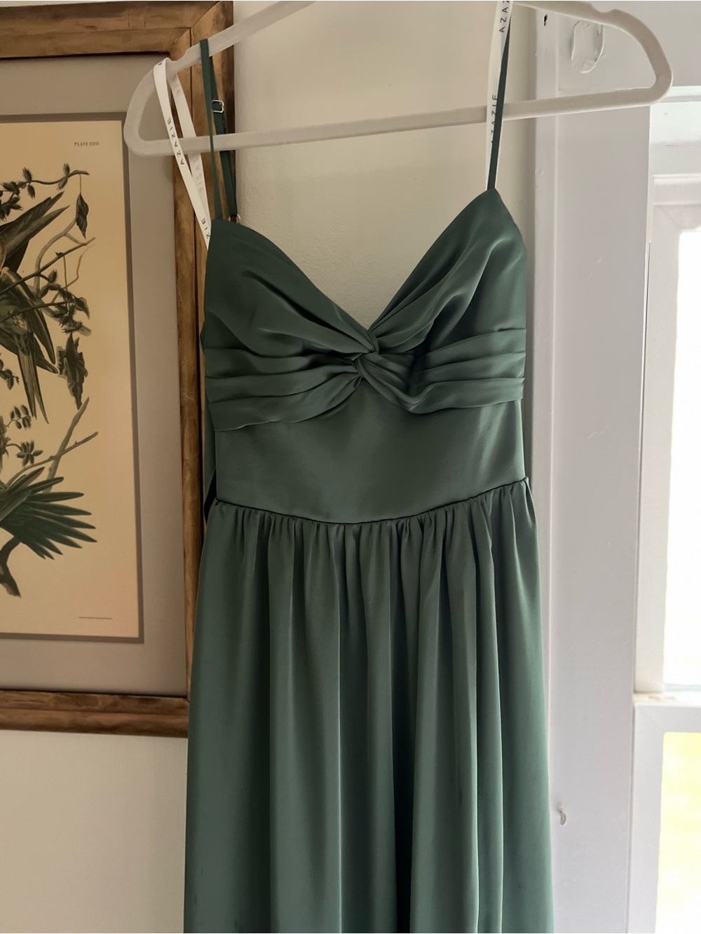 Azazie Sage Green Backless Bow Maxi Dress - Picture 5 of 6